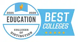 College of Distinction Best Colleges for Education badge