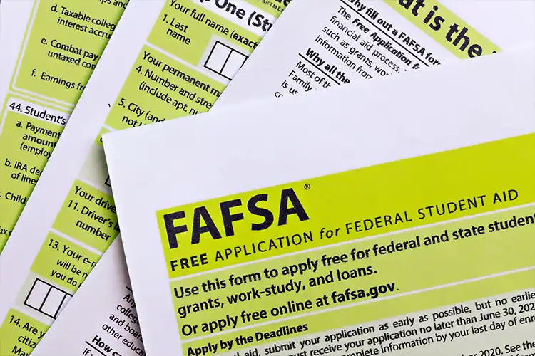 FAFSA forms stacked on top of one another