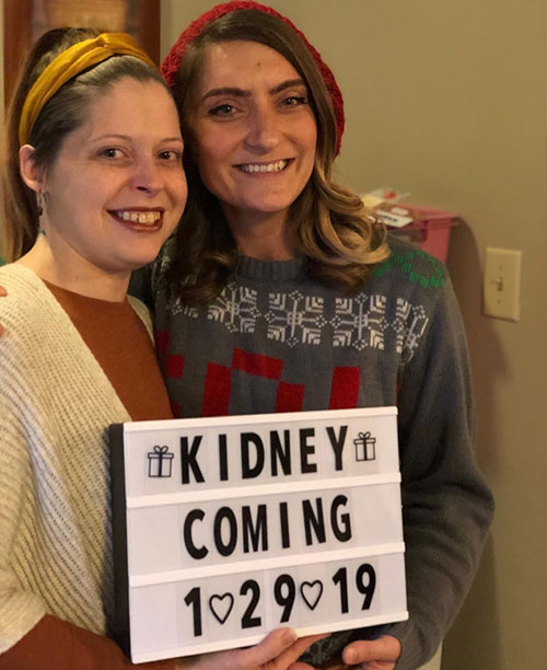 Lacey and Ashley Kidney Announcement Pic